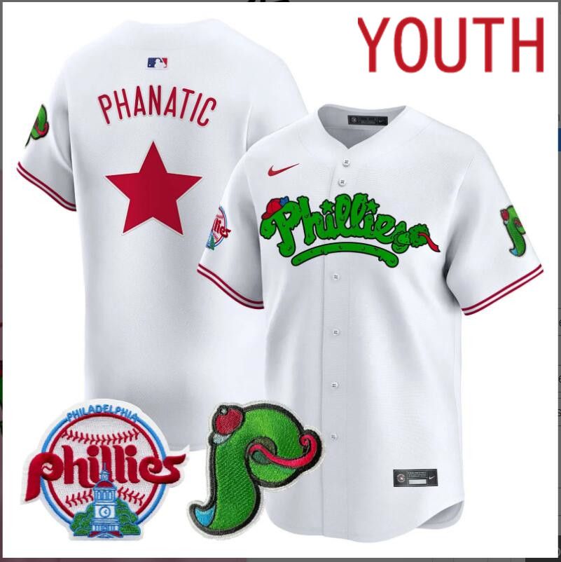 Youth Philadelphia Phillies  Phanatic white Limited 2024 MLB Nike jersey